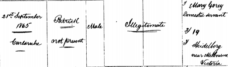 Thomas Patrick Olive birth certificate